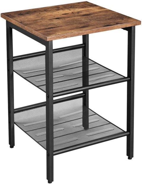 STOLIK Z PÓŁKAMI LOFT, CZARNY, METALOWY, 40 cm STOLIK Z PÓŁKAMI LOFT, CZARNY, METALOWY, 40 cm