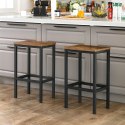 ZESTAW 2x HOKER BAROWY LOFT, CZARNY, METALOWY 65cm