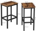 ZESTAW 2x HOKER BAROWY LOFT, CZARNY, METALOWY 65cm
