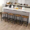 ZESTAW 2x HOKER BAROWY LOFT, CZARNY, METALOWY 65cm