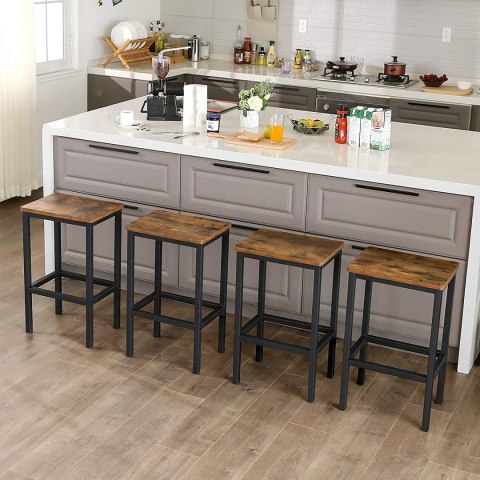 ZESTAW 2x HOKER BAROWY LOFT, CZARNY, METALOWY 65cm ZESTAW 2x HOKER BAROWY LOFT, CZARNY, METALOWY 65cm