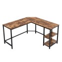 BIURKO NAROŻNE LOFT, CZARNY METAL, ORZECH, RUSTYKALNE, DO POKOJU, 138 cm