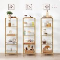 ZŁOTY REGAŁ GLAMOUR DO SALONU, SZKLANE PÓŁKI 124cm