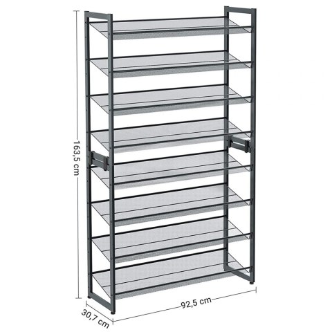 METALOWA SZAFKA NA BUTY, SZARA, 8 PÓŁEK, 92 cm, DO PRZEDPOKOJU, WYSOKA METALOWA SZAFKA NA BUTY, SZARA, 8 PÓŁEK, 92 cm, DO PRZEDPOKOJU, WYSOKA