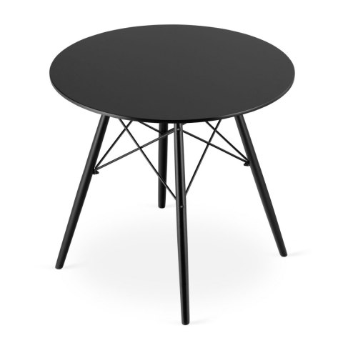 CZARNY OKRĄGŁY STÓŁ LOFT, DO JADALNI, DO KUCHNI, MDF, BUK, 80 CM CZARNY OKRĄGŁY STÓŁ LOFT, DO JADALNI, DO KUCHNI, MDF, BUK, 80 CM