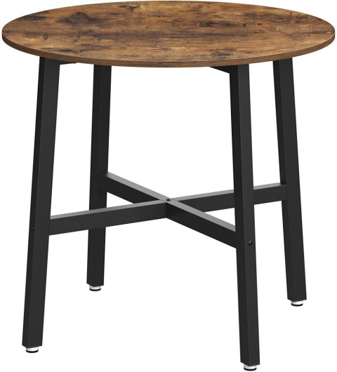 OKRĄGŁY STÓŁ LOFT, DO JADALNI, CZARNY METAL, ORZECH, CIEMNY BRĄZOWY, 80 cm OKRĄGŁY STÓŁ LOFT, DO JADALNI, CZARNY METAL, ORZECH, CIEMNY BRĄZOWY, 80 cm