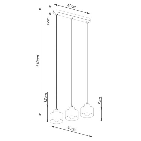 Lampa wisząca SAVAR 3 czarna Lampa wisząca SAVAR 3 czarna
