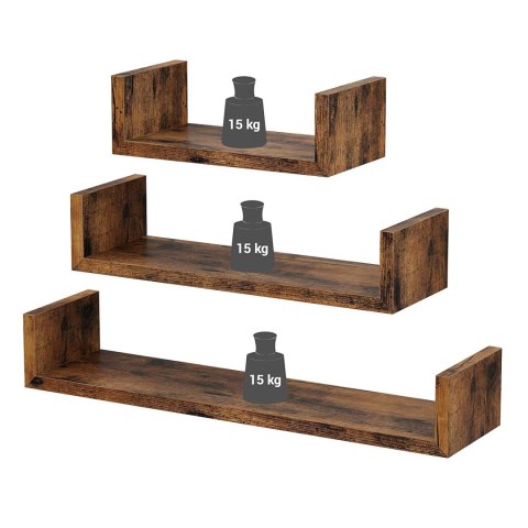 ZESTAW 3x PÓŁKA WISZĄCA LOFT ORZECH, SALON, 60 cm ZESTAW 3x PÓŁKA WISZĄCA LOFT ORZECH, SALON, 60 cm