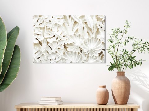 Obraz - Ceramiczne liście (1-częściowy) szeroki Obraz - Ceramiczne liście (1-częściowy) szeroki