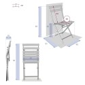 METALOWE SKŁADANE KRZESŁO LOFT, CIEMNE SZARE, DO KUCHNI, NA BALKON, SOLIDNE