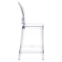 PRZEZROCZYSTY HOKER, STOŁEK BAROWY DO KUCHNI, Z OPARCIEM, NOWOCZESNY, 65 CM