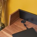 BIURKO LOFT ORZECH, CZARNE, METAL, MDF, PROSTE, SOLIDNE, DO POKOJU, 90 CM