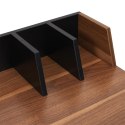 BIURKO LOFT ORZECH, CZARNE, METAL, MDF, PROSTE, SOLIDNE, DO POKOJU, 90 CM