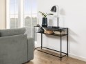 CZARNA METALOWA KONSOLA LONDON, LOFT, Z PÓŁKĄ, INDUSTRIALNA, 100 CM