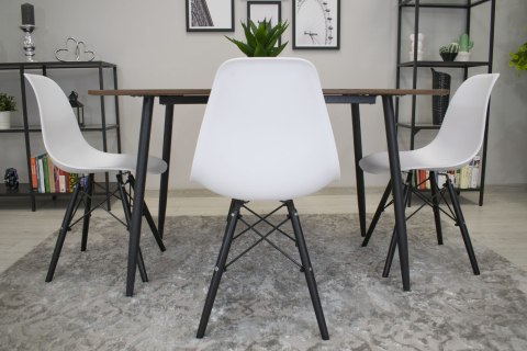 BIAŁE KRZESŁO LOFT, Z CZARNYMI NOGAMI, DO JADALNI, DO KUCHNI, NOWOCZESNE BIAŁE KRZESŁO LOFT, Z CZARNYMI NOGAMI, DO JADALNI, DO KUCHNI, NOWOCZESNE