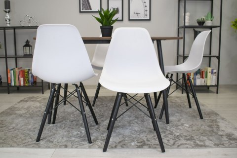 BIAŁE KRZESŁO LOFT, Z CZARNYMI NOGAMI, DO JADALNI, DO KUCHNI, NOWOCZESNE BIAŁE KRZESŁO LOFT, Z CZARNYMI NOGAMI, DO JADALNI, DO KUCHNI, NOWOCZESNE