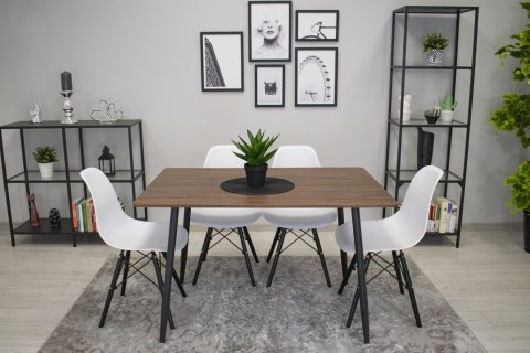 BIAŁE KRZESŁO LOFT, Z CZARNYMI NOGAMI, DO JADALNI, DO KUCHNI, NOWOCZESNE BIAŁE KRZESŁO LOFT, Z CZARNYMI NOGAMI, DO JADALNI, DO KUCHNI, NOWOCZESNE