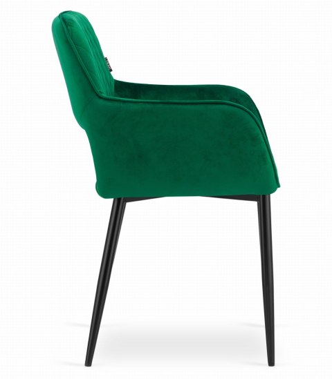 ZIELONE KRZESŁO GLAMOUR, PIKOWANE, Z PODŁOKIETNIKAMI, DO JADALNI ZIELONE KRZESŁO GLAMOUR, PIKOWANE, Z PODŁOKIETNIKAMI, DO JADALNI