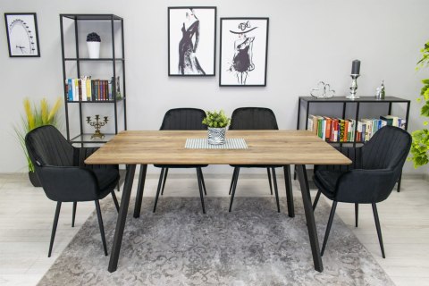 CZARNE KRZESŁO GLAMOUR, Z PODŁOKIETNIKAMI, TAPICEROWANE, DO JADALNI, SALON CZARNE KRZESŁO GLAMOUR, Z PODŁOKIETNIKAMI, TAPICEROWANE, DO JADALNI, SALON