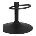 CZARNY HOKER Z OPARCIEM, TAPICEROWANY, METALOWY, OBROTOWY, REGULOWANY, LOFT