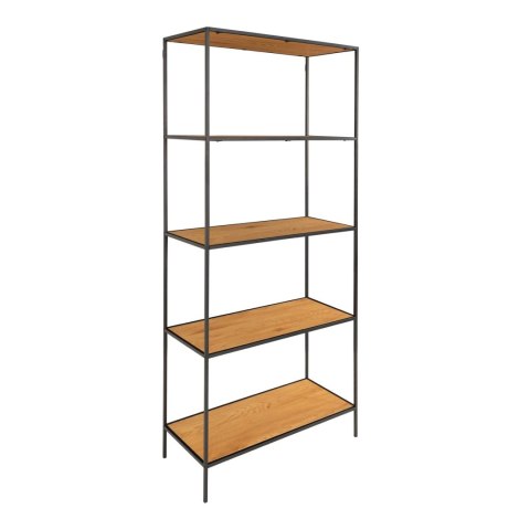 INDUSTRIALNY REGAŁ VITA, CZARNY METAL, DĄB, 5 PÓŁEK, WYSOKI, LOFT, 170 CM INDUSTRIALNY REGAŁ VITA, CZARNY METAL, DĄB, 5 PÓŁEK, WYSOKI, LOFT, 170 CM
