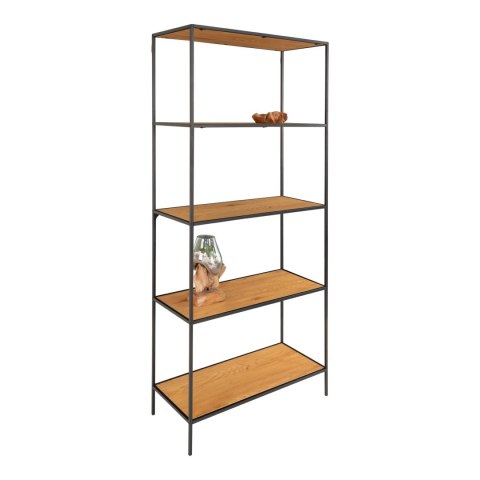 INDUSTRIALNY REGAŁ VITA, CZARNY METAL, DĄB, 5 PÓŁEK, WYSOKI, LOFT, 170 CM INDUSTRIALNY REGAŁ VITA, CZARNY METAL, DĄB, 5 PÓŁEK, WYSOKI, LOFT, 170 CM