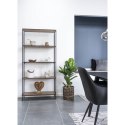 INDUSTRIALNY REGAŁ VITA, CZARNY METAL, DĄB, 5 PÓŁEK, WYSOKI, LOFT, 170 CM
