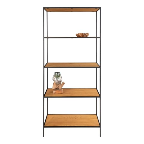 INDUSTRIALNY REGAŁ VITA, CZARNY METAL, DĄB, 5 PÓŁEK, WYSOKI, LOFT, 170 CM INDUSTRIALNY REGAŁ VITA, CZARNY METAL, DĄB, 5 PÓŁEK, WYSOKI, LOFT, 170 CM
