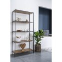 INDUSTRIALNY REGAŁ VITA, CZARNY METAL, DĄB, 5 PÓŁEK, WYSOKI, LOFT, 170 CM