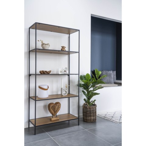 INDUSTRIALNY REGAŁ VITA, CZARNY METAL, DĄB, 5 PÓŁEK, WYSOKI, LOFT, 170 CM INDUSTRIALNY REGAŁ VITA, CZARNY METAL, DĄB, 5 PÓŁEK, WYSOKI, LOFT, 170 CM