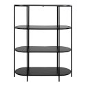 OWALNY CZARNY REGAŁ DO SALONU, LOFT, INDUSTRIALNY, METAL, 85CM