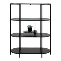 OWALNY CZARNY REGAŁ DO SALONU, LOFT, INDUSTRIALNY, METAL, 85CM
