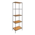 INDUSTRIALNY REGAŁ VITA, CZARNY METAL, DĄB, 5 PÓŁEK, WYSOKI, LOFT, 170 CM