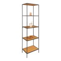INDUSTRIALNY REGAŁ VITA, CZARNY METAL, DĄB, 5 PÓŁEK, WYSOKI, LOFT, 170 CM