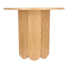 OKRĄGŁY STÓŁ NA JEDNEJ NODZE - NATURE, 90 CM, BOHO, DĄB, MDF, DO SALONU