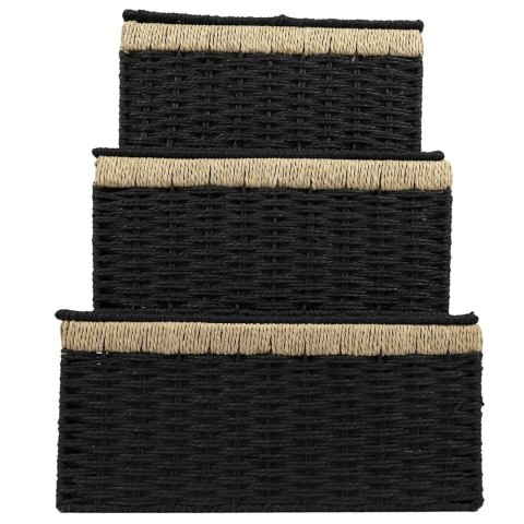 Zestaw 3 koszy Trunk czarne Zestaw 3 koszy Trunk czarne