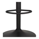 TAPICEROWANY CZARNY HOKER Z OPARCIEM, METALOWY, OBROTOWY, REGULOWANY, LOFT