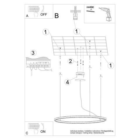 Żyrandol RISA 90 czarny LED 3000K Żyrandol RISA 90 czarny LED 3000K