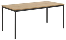 STÓŁ DANMARKA, DO JADALNI SALONU, BLAT DĄB, LOFT, CZARNE METALOWE NOGI