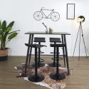 REGULOWANY CZARNY HOKER, OBROTOWY, TAPICEROWANY, LOFT, DO KUCHNI, ELEGANCKI