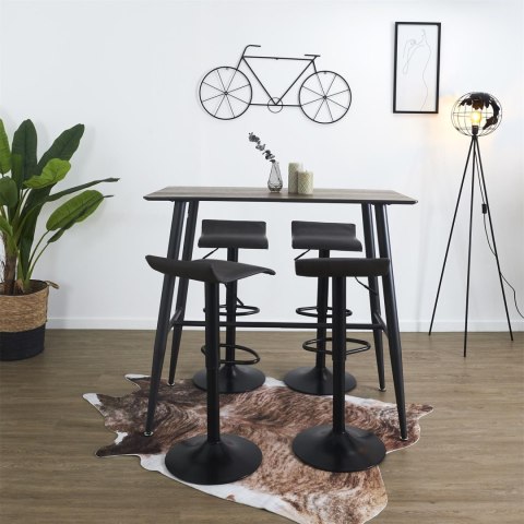 REGULOWANY CZARNY HOKER, OBROTOWY, TAPICEROWANY, LOFT, DO KUCHNI, ELEGANCKI REGULOWANY CZARNY HOKER, OBROTOWY, TAPICEROWANY, LOFT, DO KUCHNI, ELEGANCKI