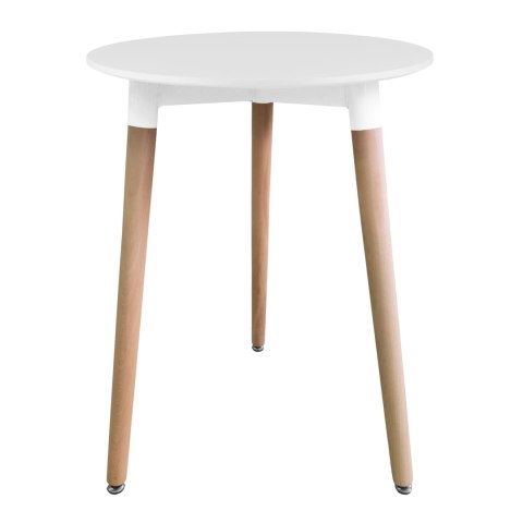 Stół KAMI Okrągły 60cm - biały / naturalne nogi Stół KAMI Okrągły 60cm - biały / naturalne nogi