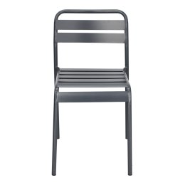 METALOWE CIEMNE SZARE KRZESŁO, DO OGRODU, NOWOCZESNE, DO KUCHNI, NA BALKON