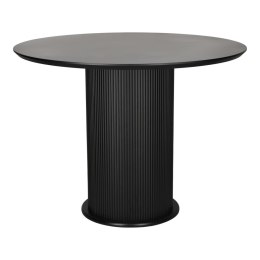 NOWOCZESNY CZARNY STÓŁ DO JADALNI, OKRĄGŁY, NA JEDNEJ NODZE, 100 CM