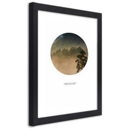Plakat w czarnej ramie - Las w kole