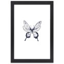 Plakat w czarnej ramie - Narysowany motyl