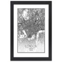 Plakat w czarnej ramie - Plan Londynu