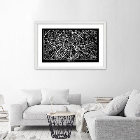 Plakat w białej ramie - Plan miasta Moskwa Plakat w białej ramie - Plan miasta Moskwa