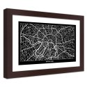 Plakat w brązowej ramie - Plan miasta Moskwa