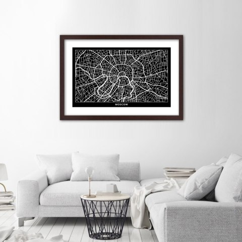Plakat w brązowej ramie - Plan miasta Moskwa Plakat w brązowej ramie - Plan miasta Moskwa